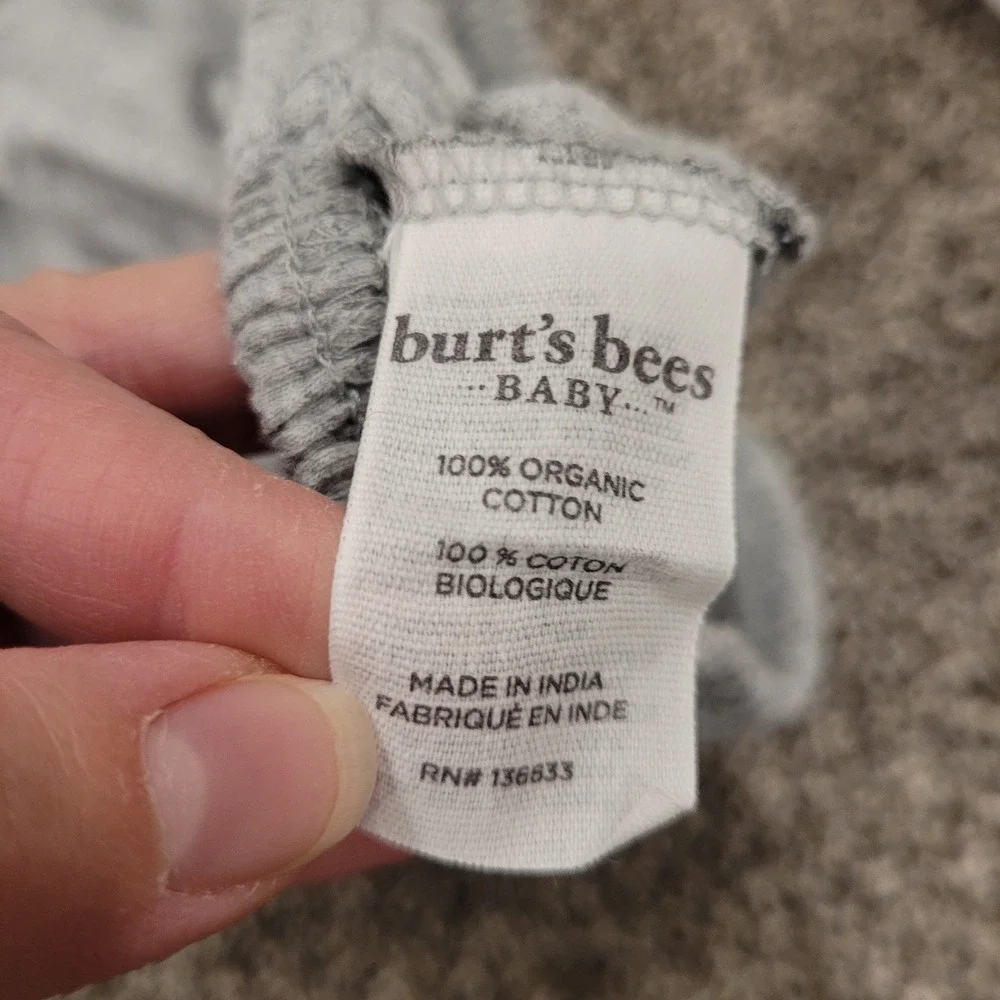 Burts Bees Baby Organic Cotton Bassinet Sheets Set of 2 White Heather Grey